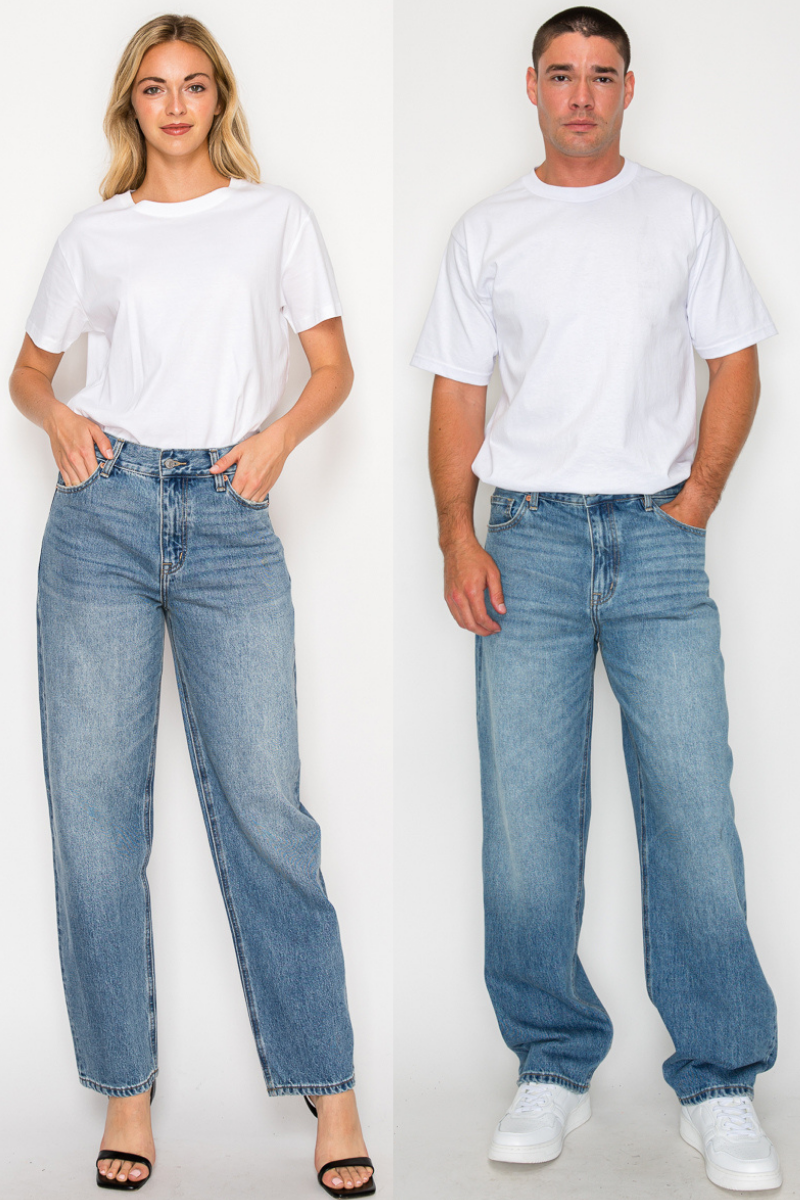 Unisex Tapered Baggy Jeans