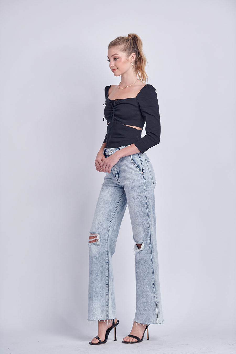 Charlotte 90's Vintage Stretch Wide Jeans (Reg & Plus)