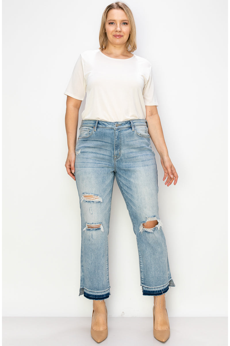 Casey Plus High Rise Stretch Ankle Straight Jeans