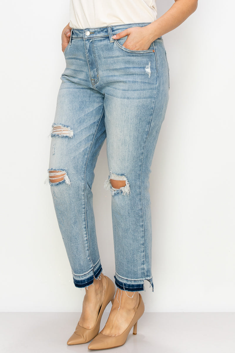 Casey Plus High Rise Stretch Ankle Straight Jeans