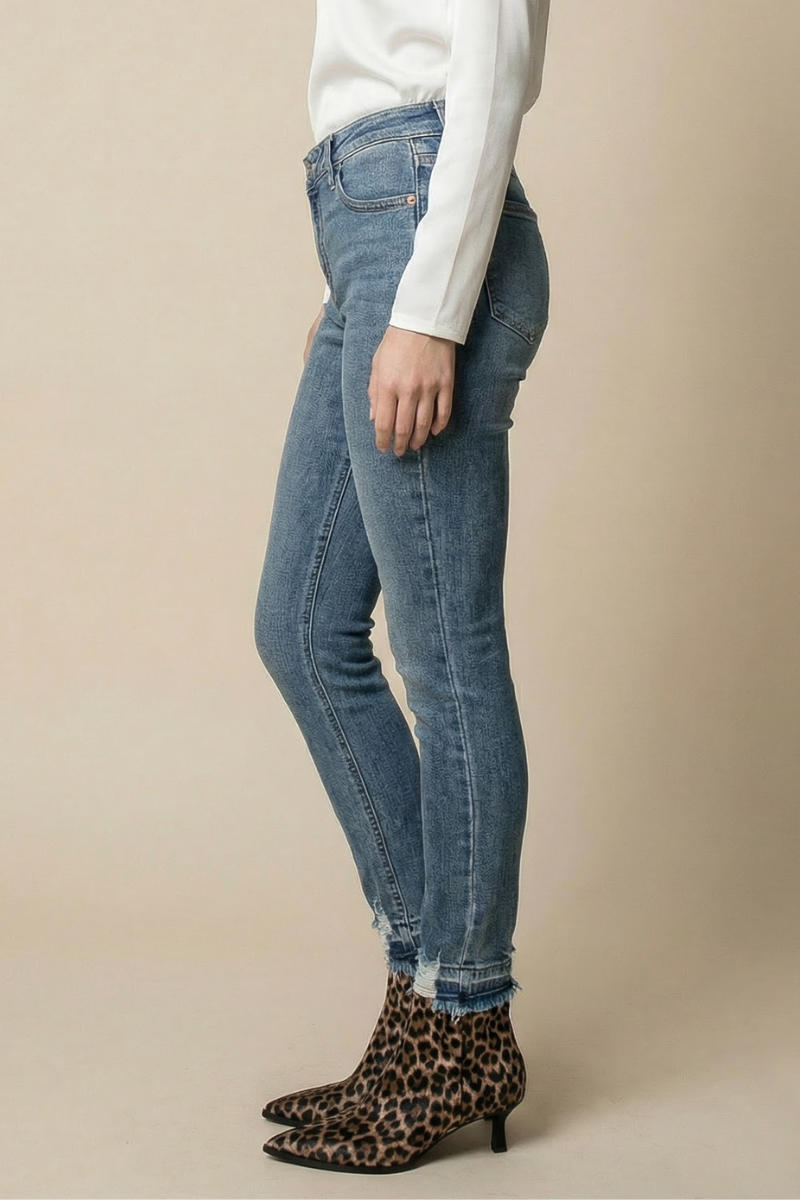 Katherine High Rise Crossover Skinny Jeans