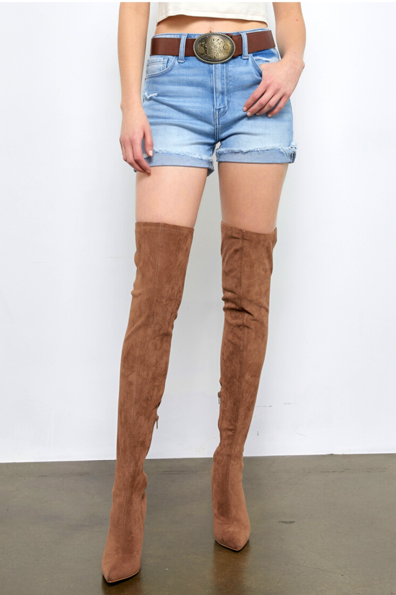 Mila High Rise Single Cuff Shorts (Reg & Plus)