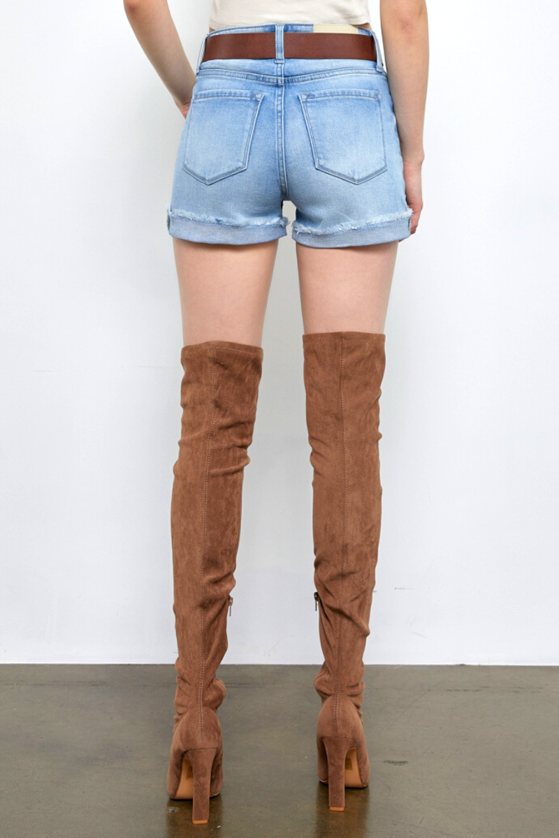 Mila High Rise Single Cuff Shorts (Reg & Plus)