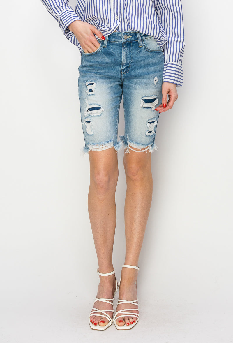 Harper Mid Rise Bermuda Shorts (Reg & Plus)