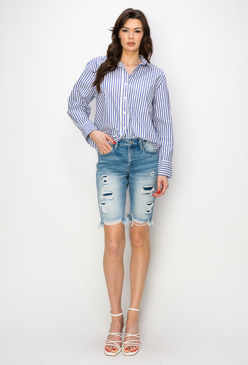 Harper Mid Rise Bermuda Shorts (Reg & Plus)