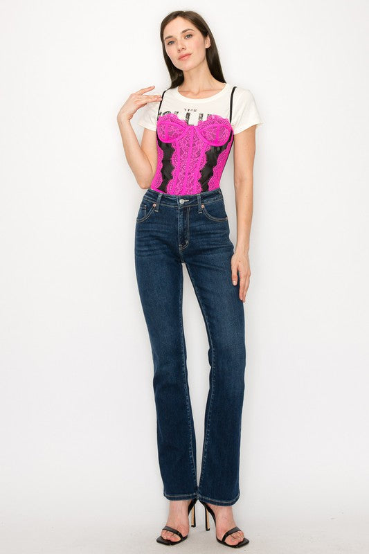 Allison High Rise Skinny Bootcut Jeans (Reg & Plus)