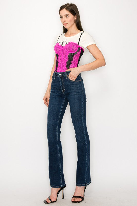 Allison High Rise Skinny Bootcut Jeans (Reg & Plus)