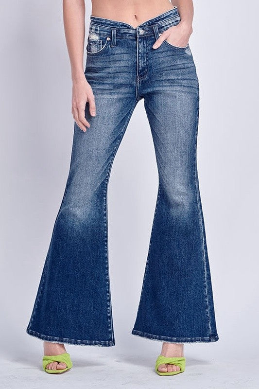 Lilac High Rise Stretch Flare Jeans