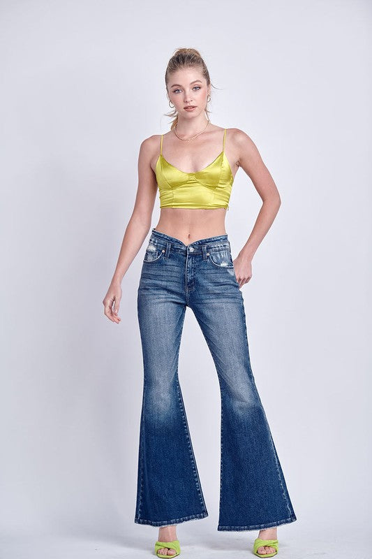 Lilac High Rise Stretch Flare Jeans