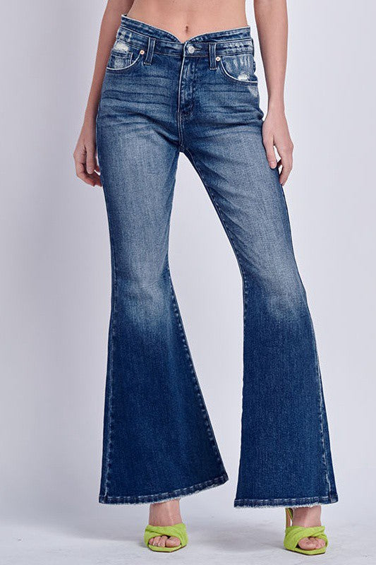 Lilac High Rise Stretch Flare Jeans