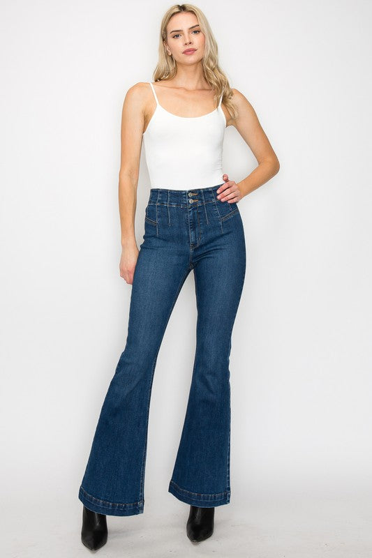 Ashley High Rise Modern Flare Jeans (Reg & Plus)