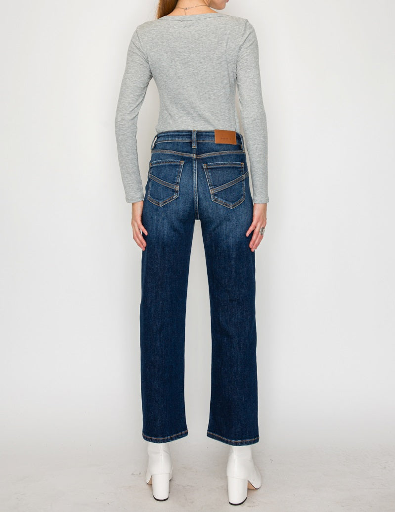 Plus Tummy Control Western High Rise Straight Leg Jeans