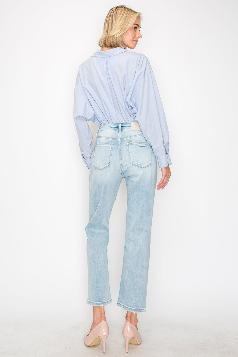 Plus High Rise Straight Jeans