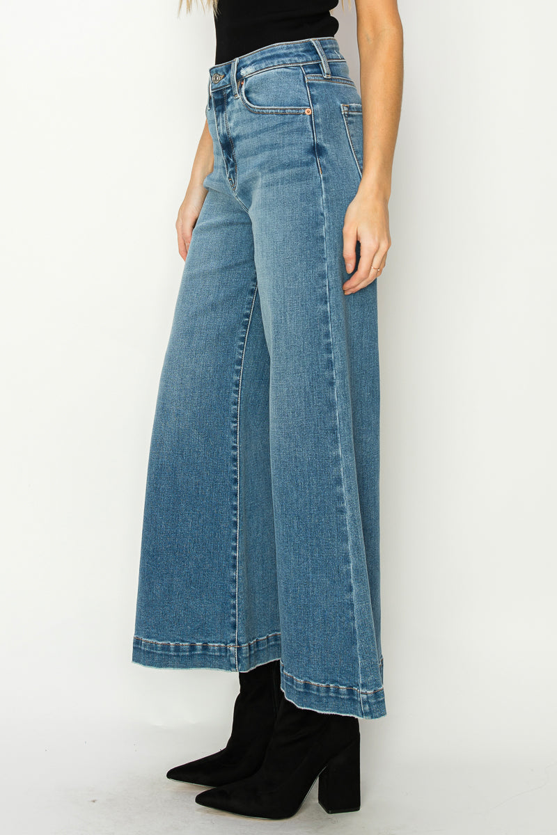 Noa High Rise Crop Palazzo Jeans