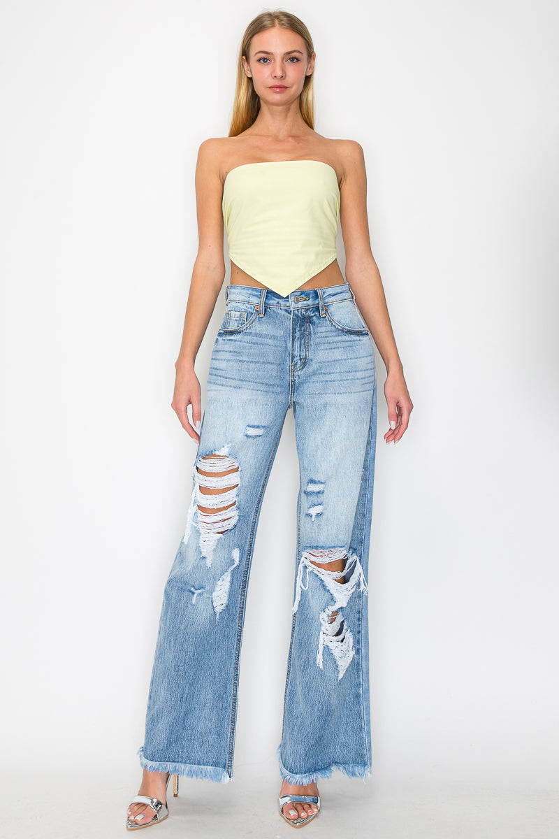 Sage High Rise Wide Leg Jeans (Hybrid Style)