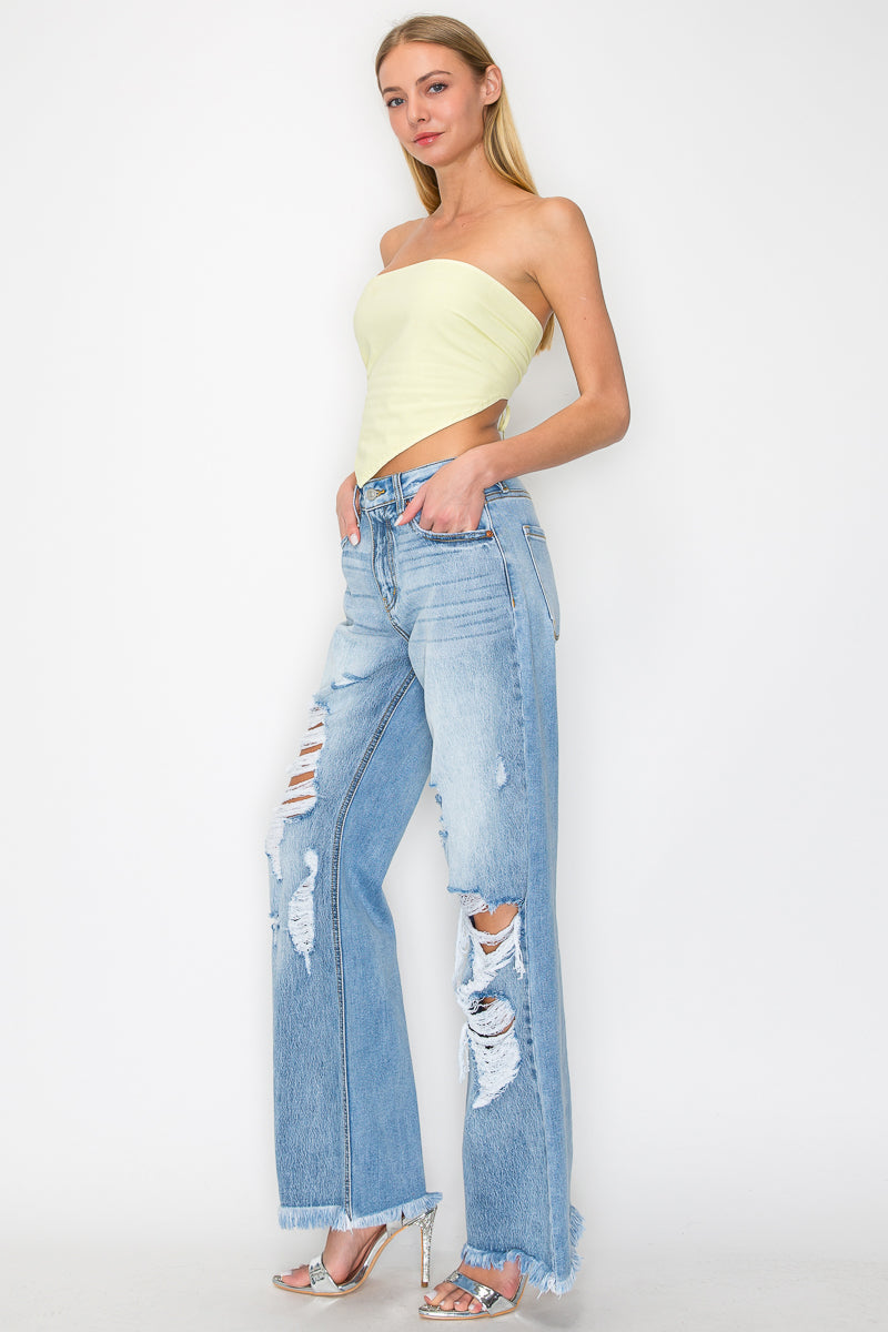 Sage High Rise Wide Leg Jeans (Hybrid Style)