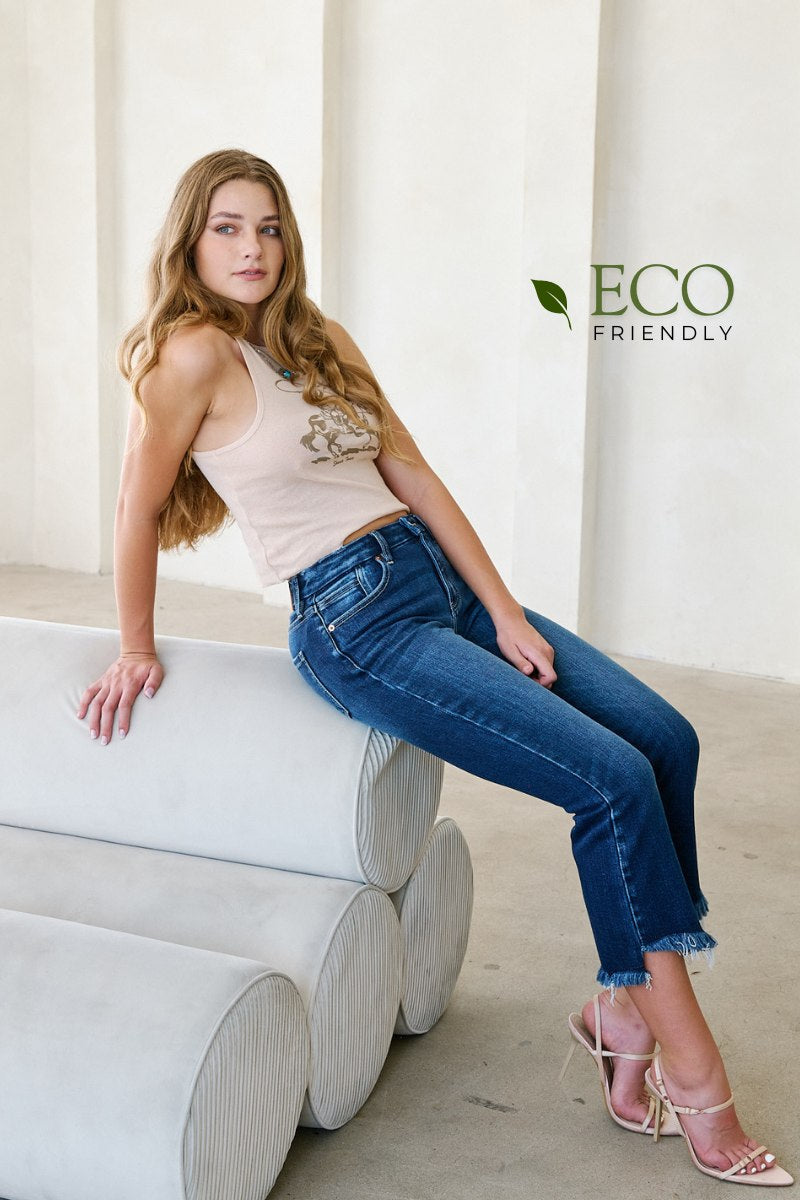 COLLE Corset ECO Friendly High Rise Crop Flare Jeans