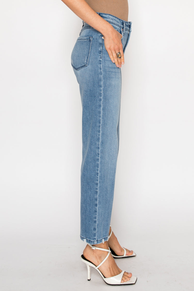 Delphine Tummy Control High Rise Straight Jeans