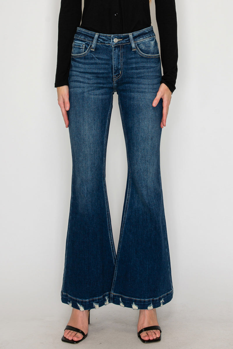 Mia Mid Rise Super Flare Jeans