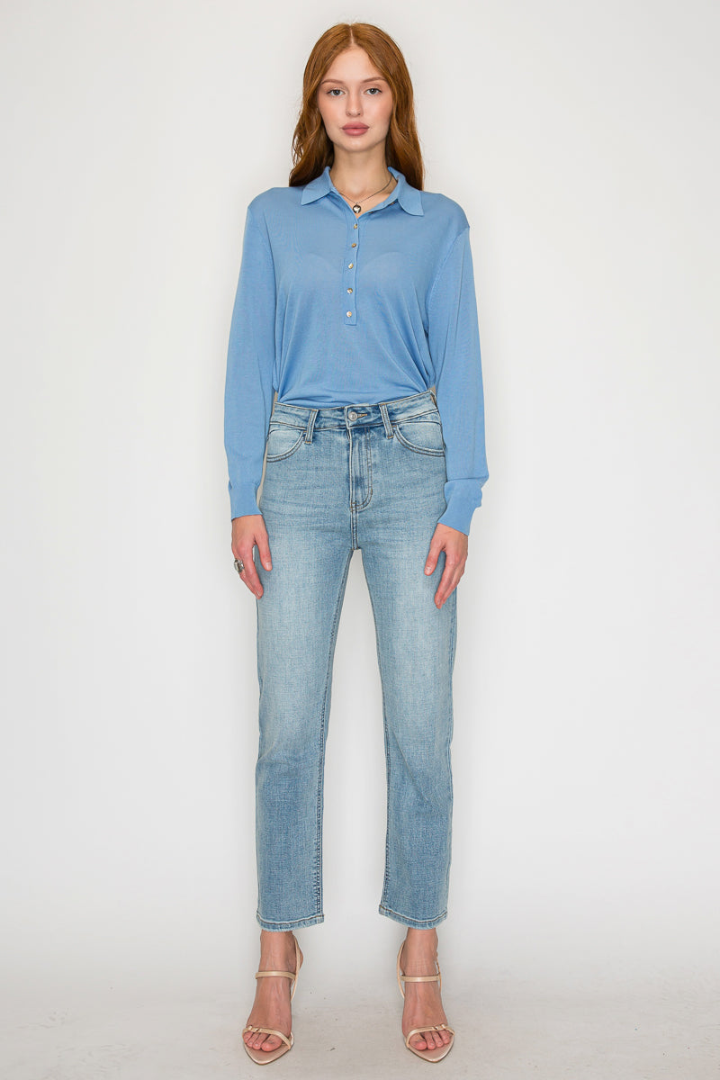 High Rise Straight Leg Jeans