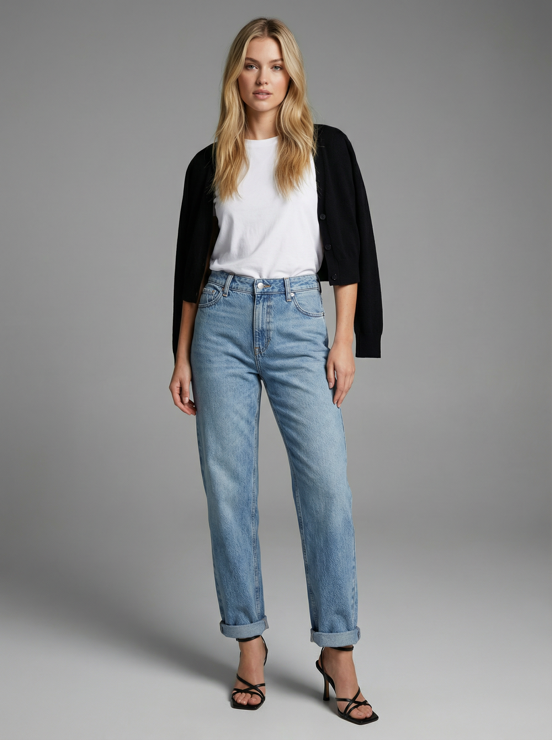 Lane Tapered Mid Rise Wide Baggy Jeans (Reg & Plus)