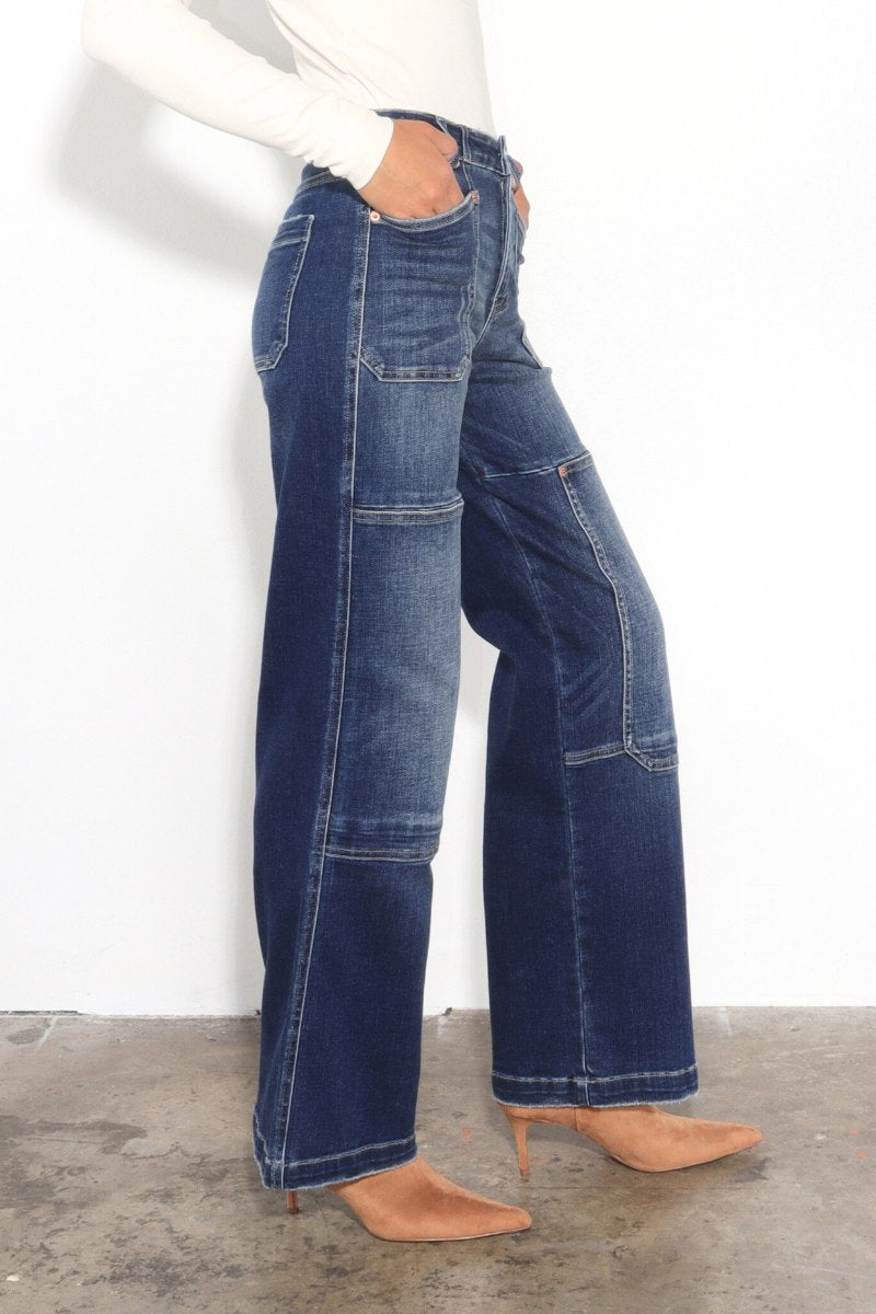 Western Tummy Control High Rise Relaxed Wide Leg Jeans