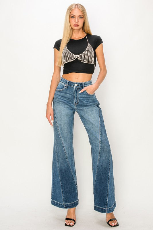 Hazel High Rise Relaxed Flared Leg Jeans