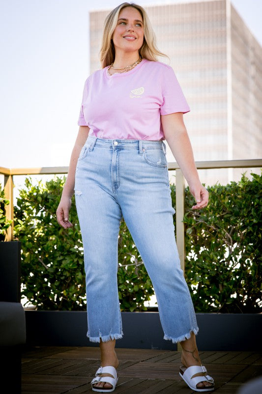 Ava Plus High Rise Crop Flare Jeans