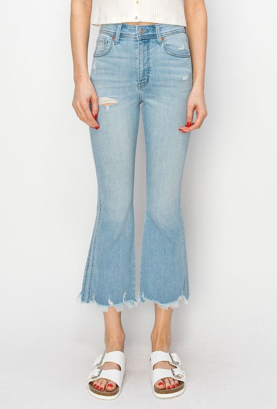 Ava Plus High Rise Crop Flare Jeans