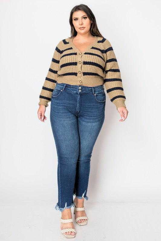 Nova Plus Corset High Rise Stretch Double Waist Band Straight Jeans