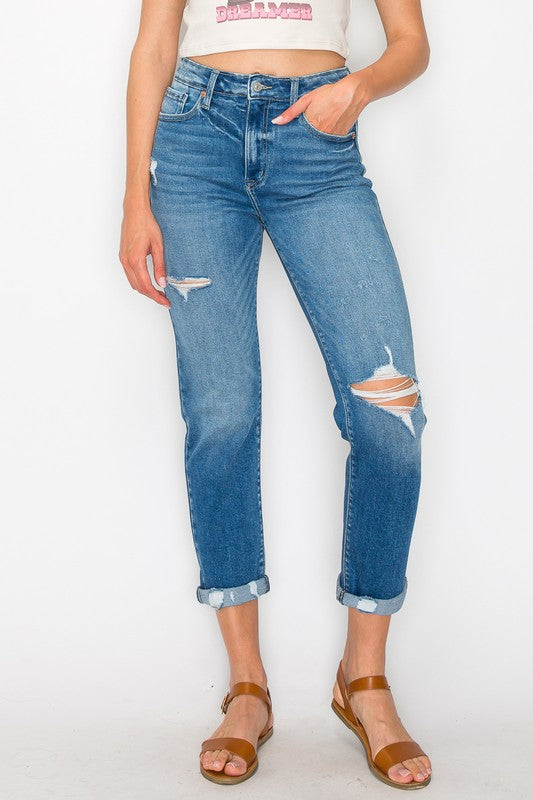 Alexa Plus High Rise Tapered Leg Mom Jeans