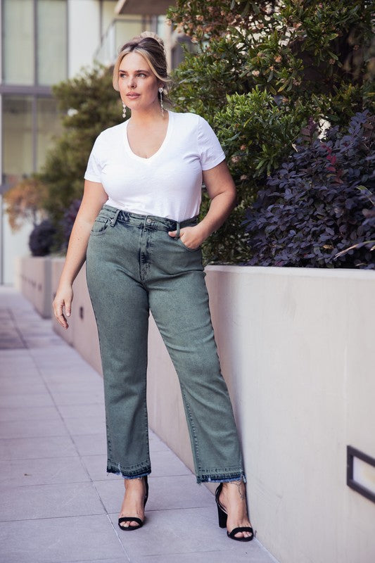 Elena Plus High Rise Straight Jeans