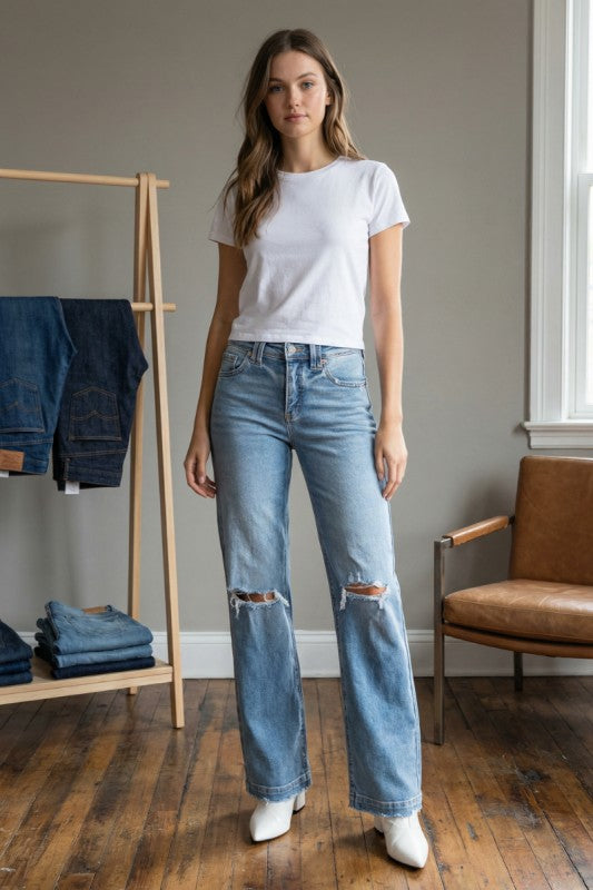 Alice High Rise Straight Leg Jeans