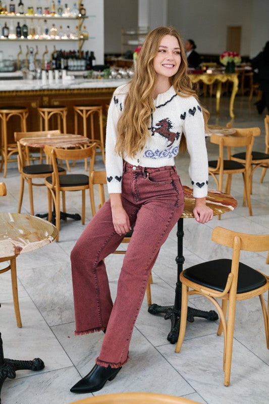Maya High Rise Flared Leg Jeans