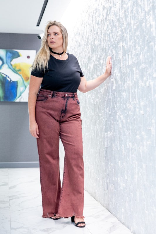 Maya Plus High Rise Flared Leg Jeans