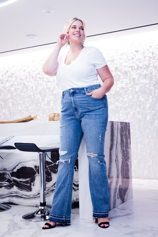 Kinsley Plus High Rise Skinny Bootcut with Release Hem Jeans