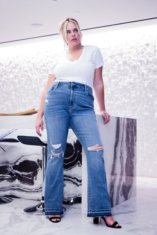 Kinsley Plus High Rise Skinny Bootcut with Release Hem Jeans