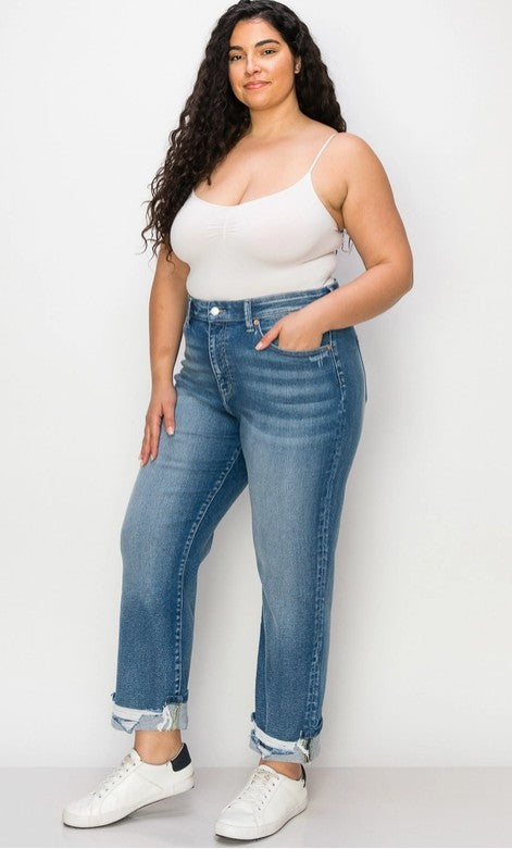 Violet Plus High Rise Stretch Straight Jeans