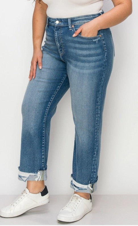 Violet Plus High Rise Stretch Straight Jeans