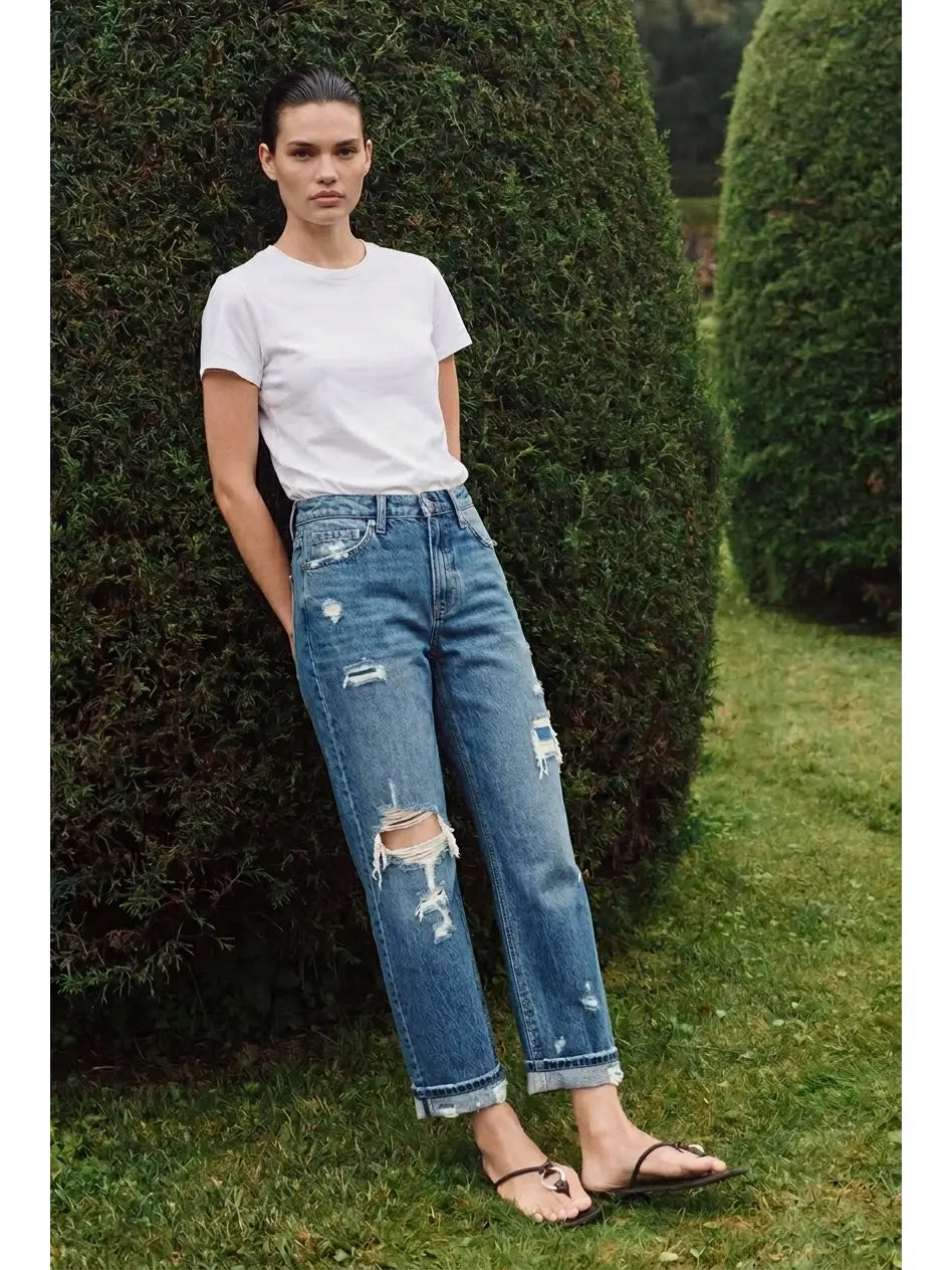 Hybrid High Rise Straight Leg Jeans