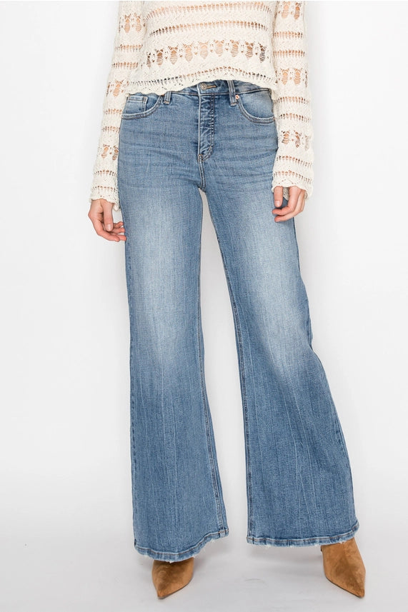 Tummy Control High Rise Palazzo Jeans