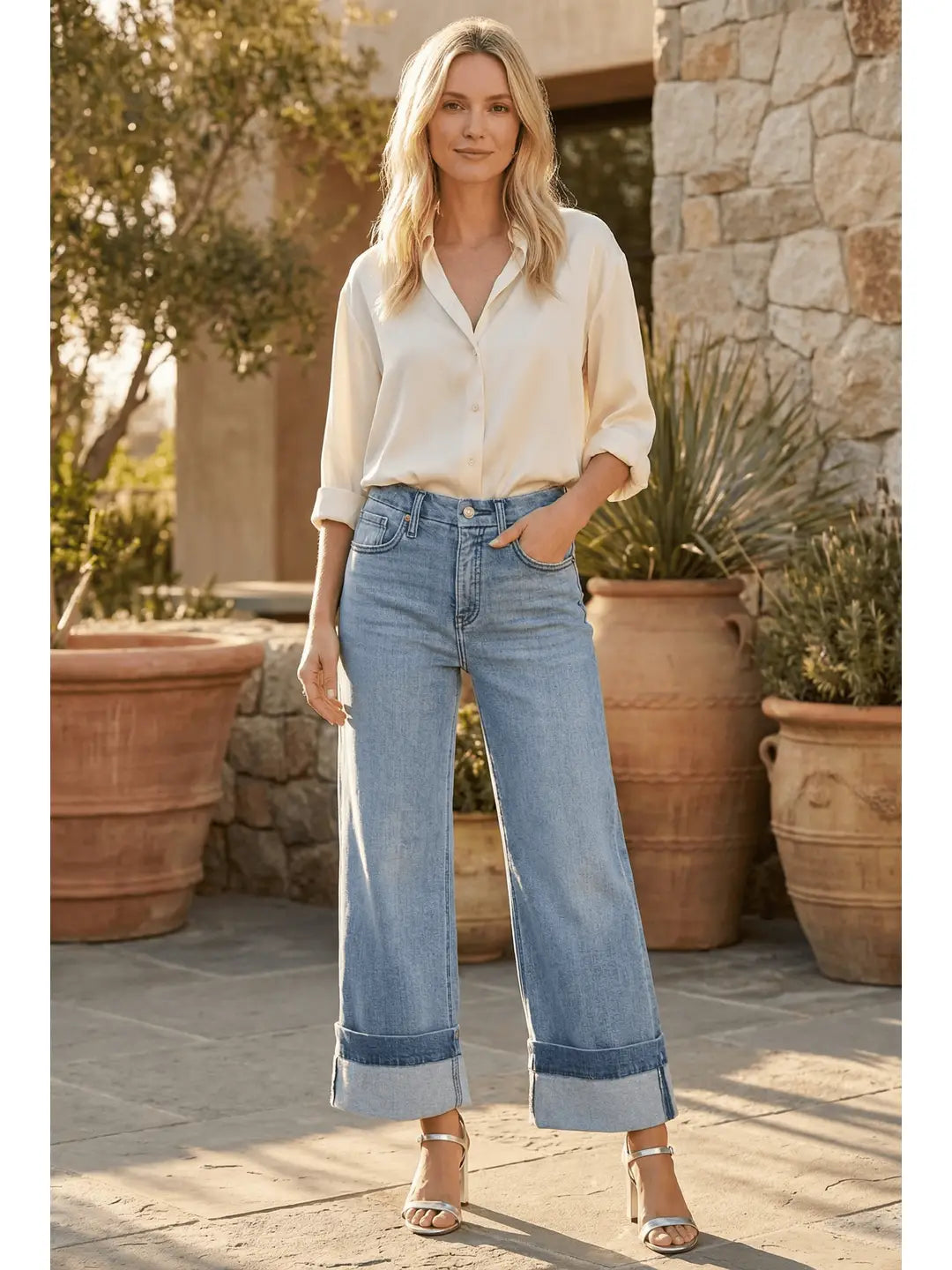 Audrey Tummy Control High Rise A-wide Jeans