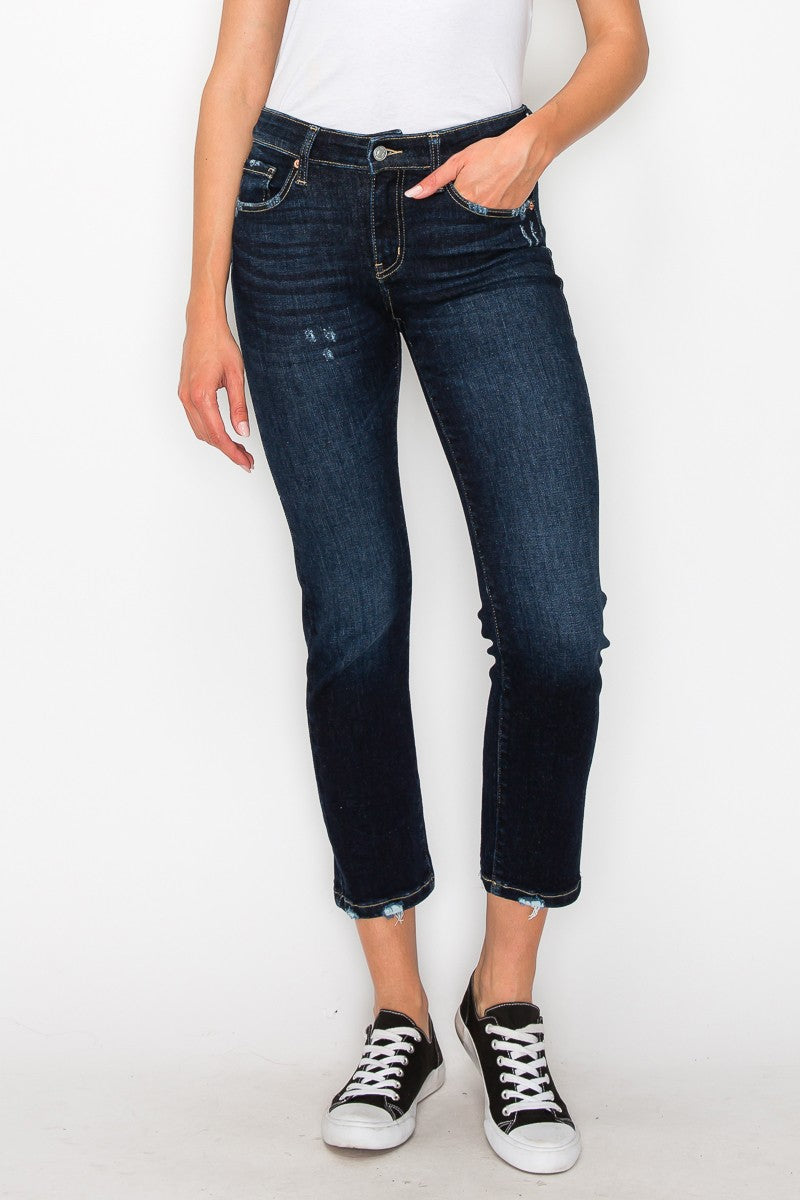 Caroline High Rise Skinny Straight Jeans (Reg & Plus)
