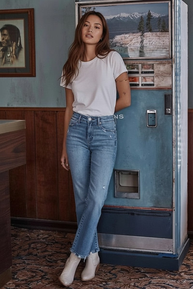 Delphine Tummy Control High Rise Straight Jeans