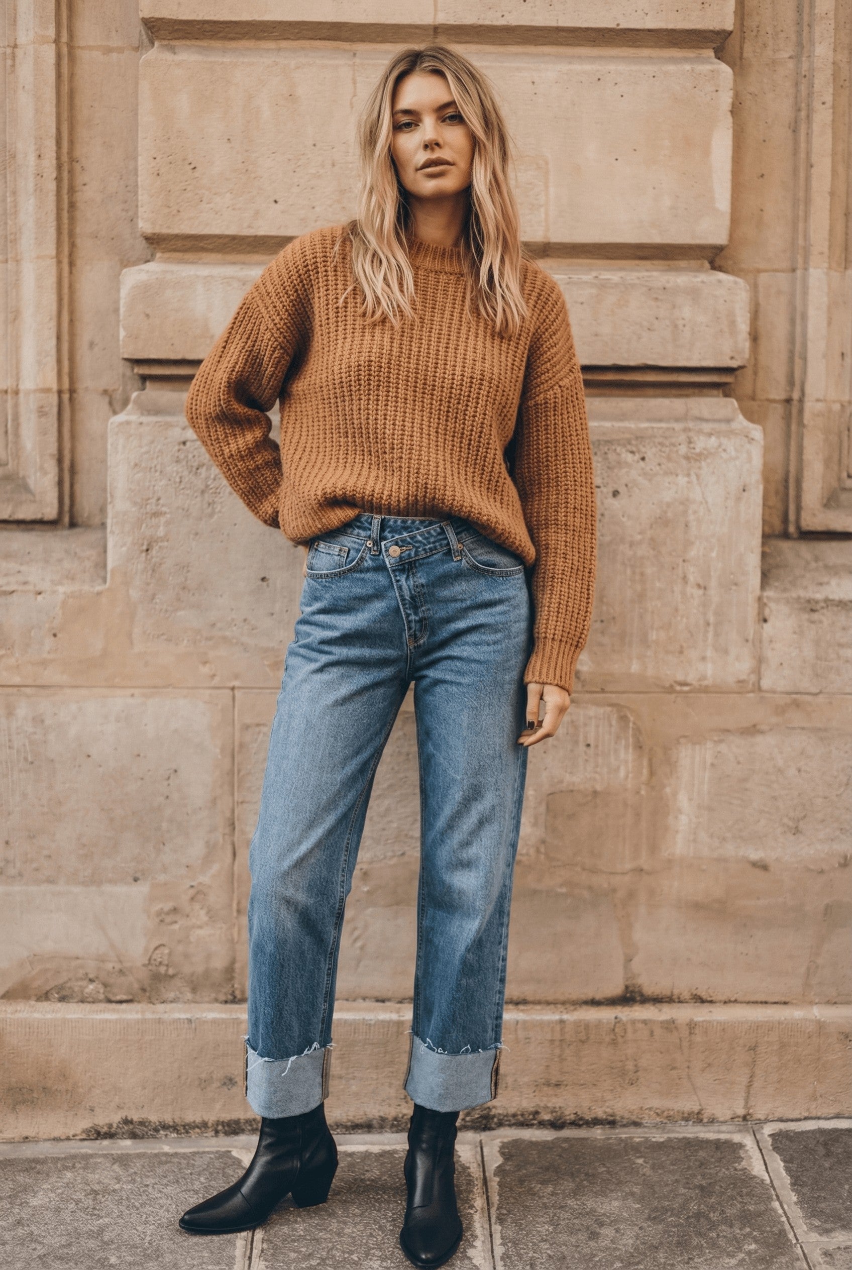 Dual Accent High Rise Straight Leg Jeans