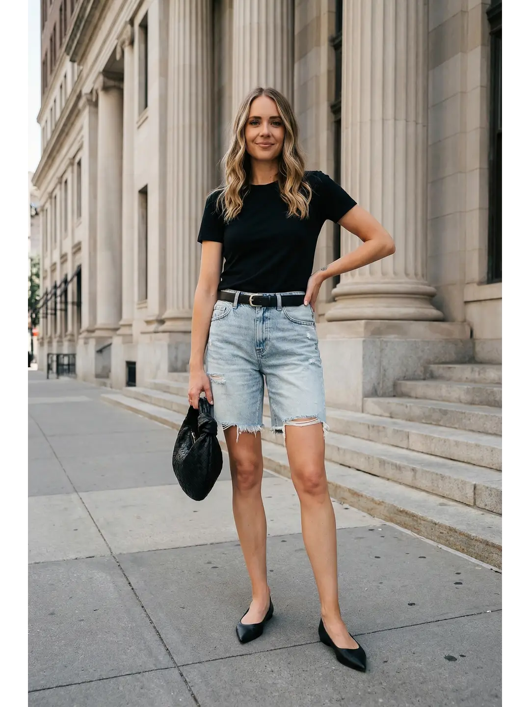 Zia High Rise Bermuda Tulip Waist Band Shorts
