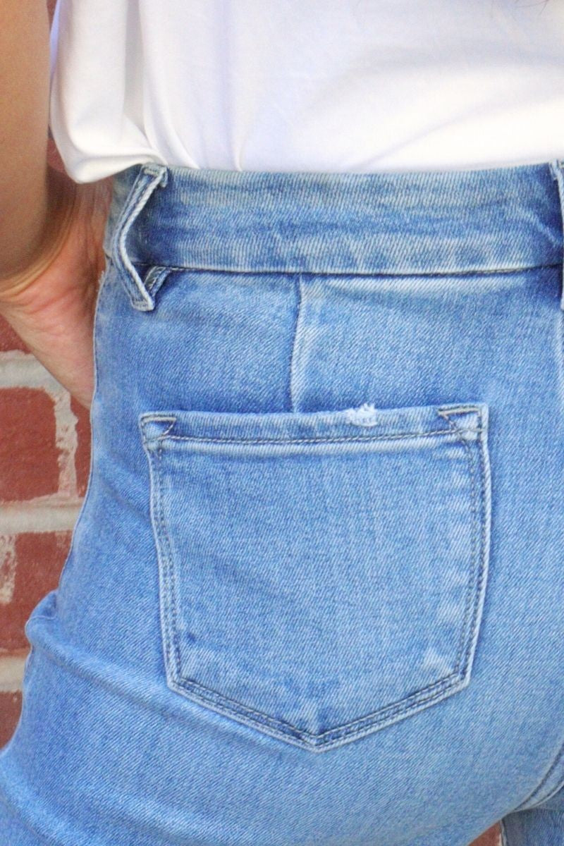 Mesh Tummy Control High Rise Holly Flare Jeans