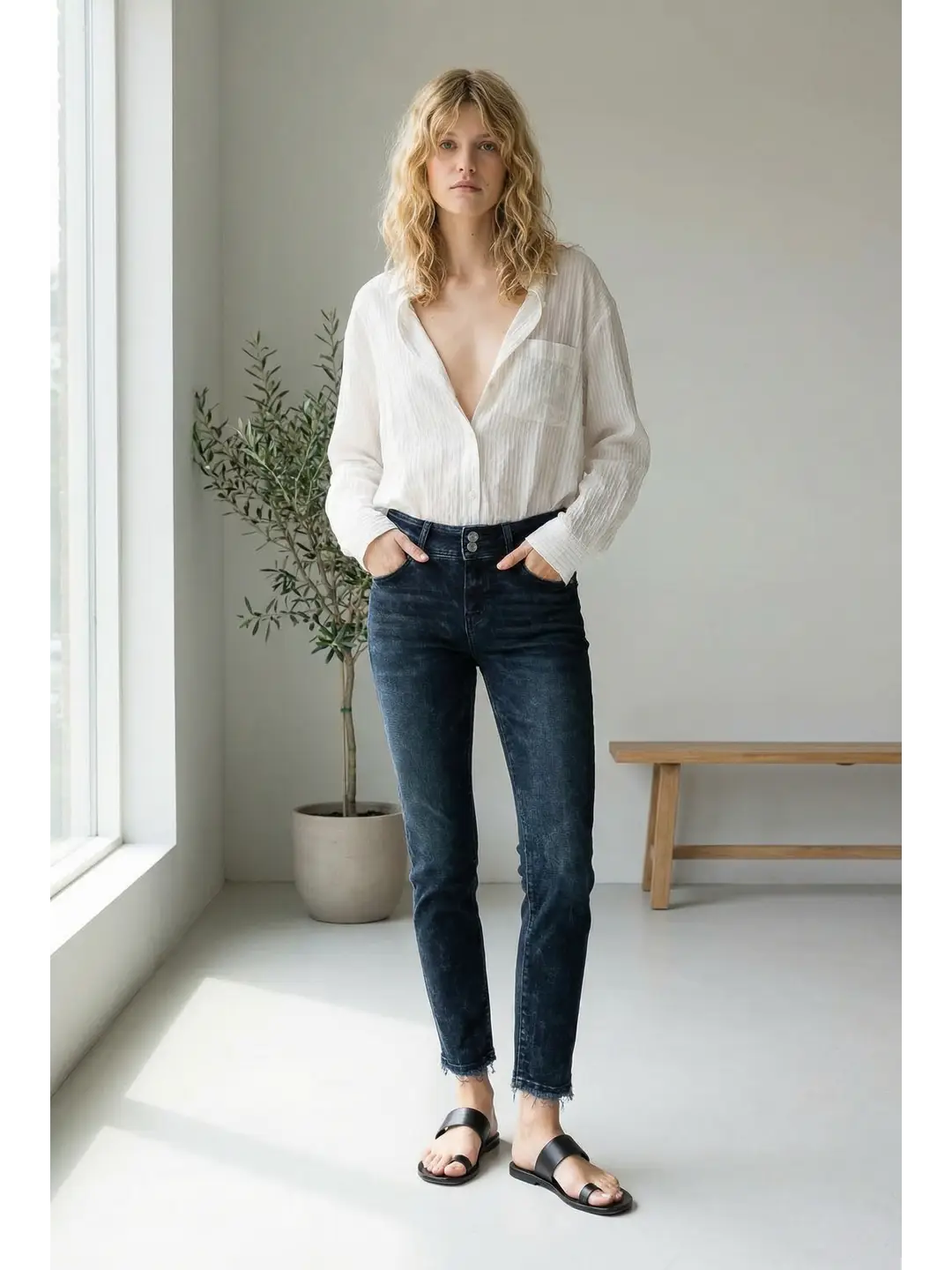 Thea Plus Mid Rise Cigarette Jeans