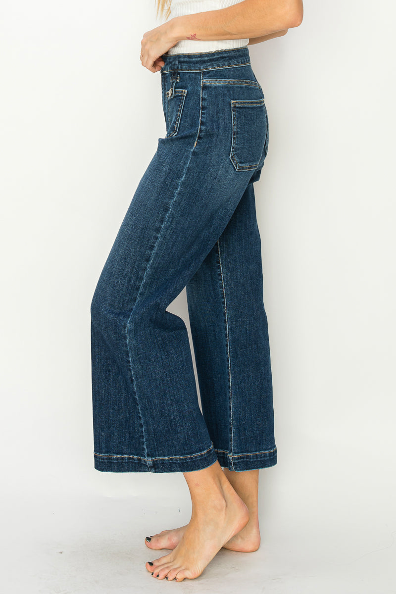 Esme High Rise Crop Palazzo Jeans