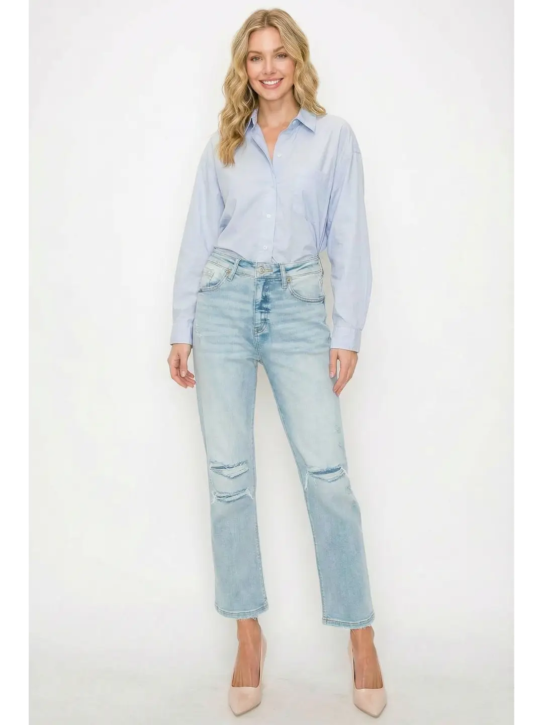 High Rise Straight Jeans